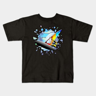 Windsurfer on Ocean Waves Kids T-Shirt